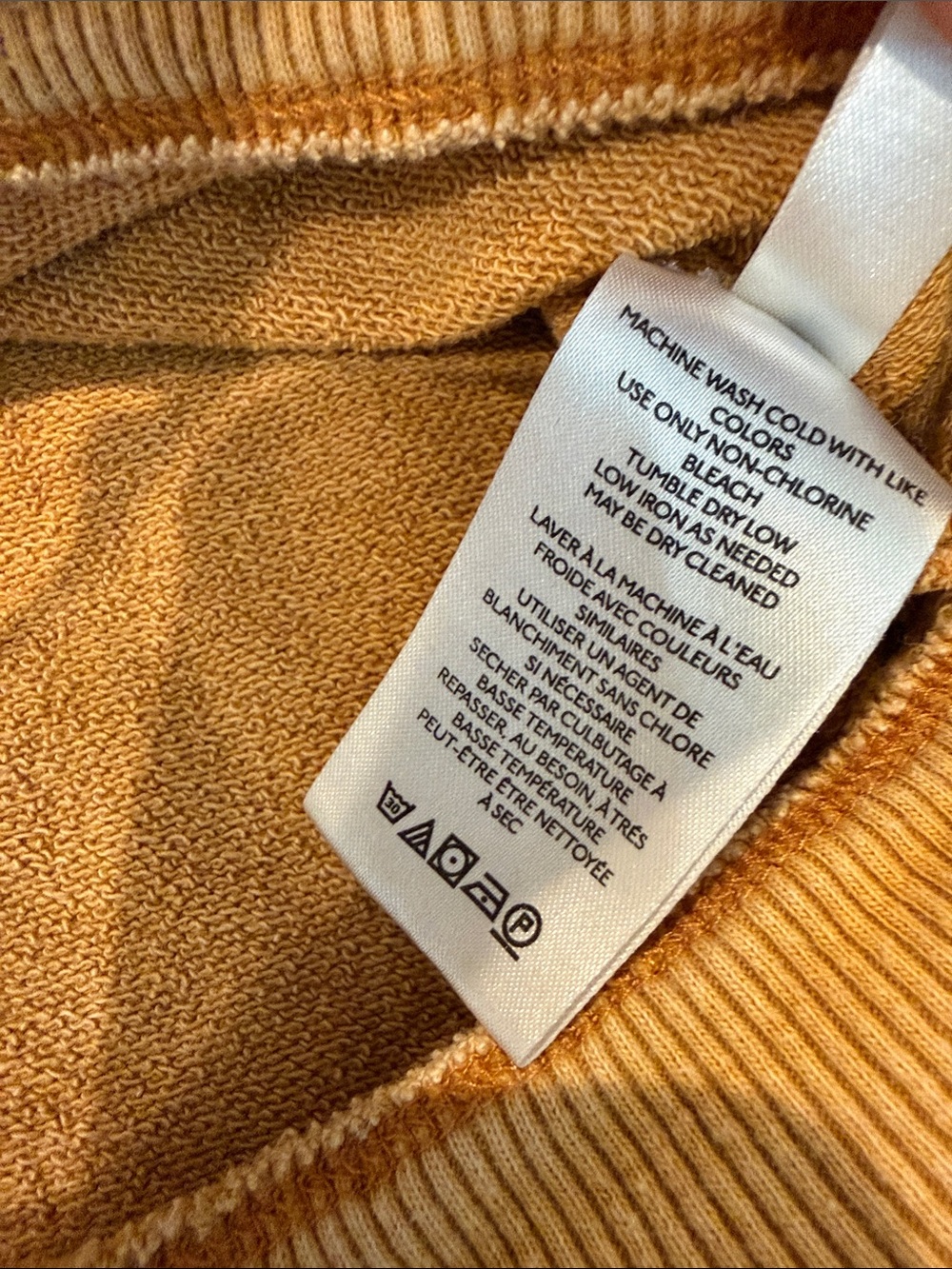 Pilcro Cropped Short Sleeve Sweatshirt in Mustard - Picture 4 of 7